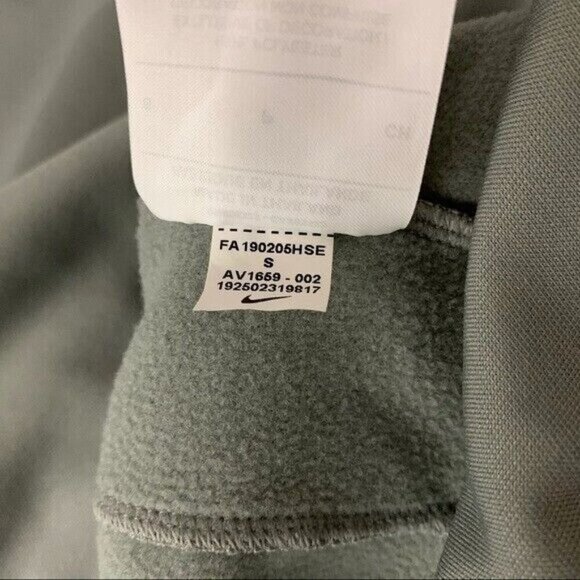 Nike Gray Zip Up Sweater Small Unisex Streetwear Athletic Sportswear Layer - Picture 6 of 6